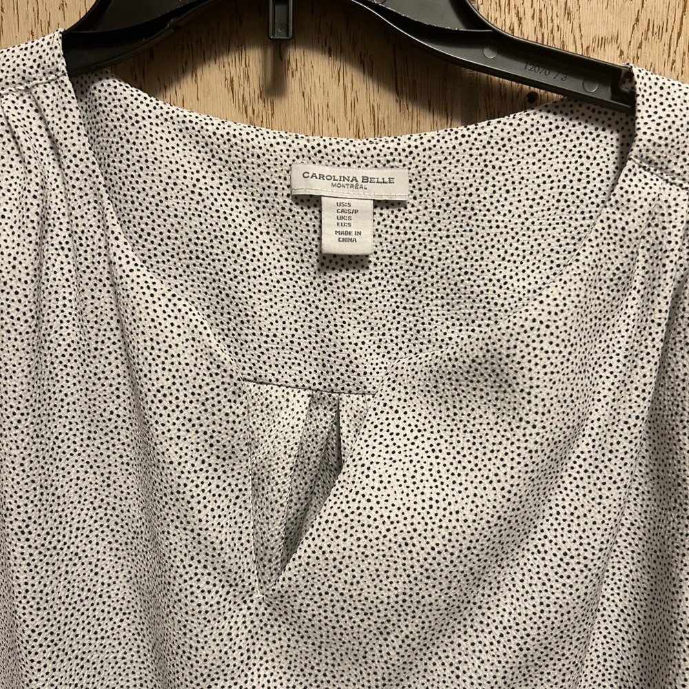 Carolina Belle blouse, S/P, white w/ black dots - Picture 8 of 8